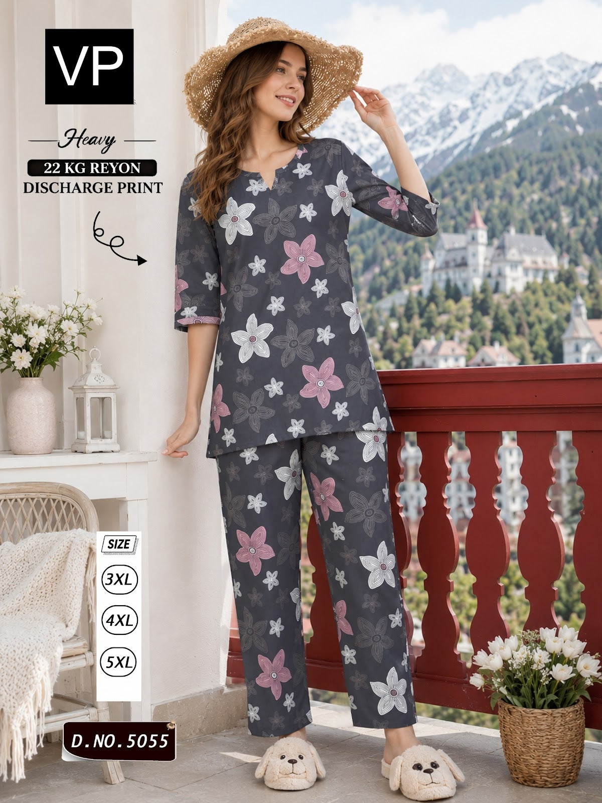 Print To Print Dno 5055 Vp Rayon 22Kg Co Ord Set Wholesaler Gujarat