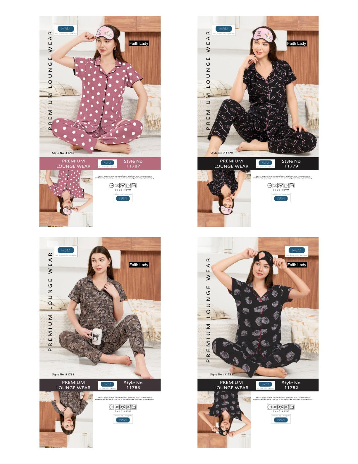 Print To Print Faith Lady Hosiery Collar Night Suits Supplier