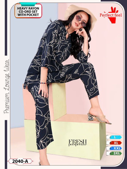 Print To Print Perfect Feel Rayon Co Ord Set Wholesaler Gujarat