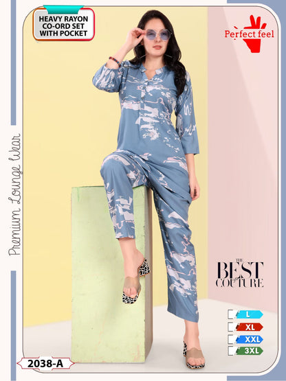 Print To Print Perfect Feel Rayon Co Ord Set Wholesaler Gujarat