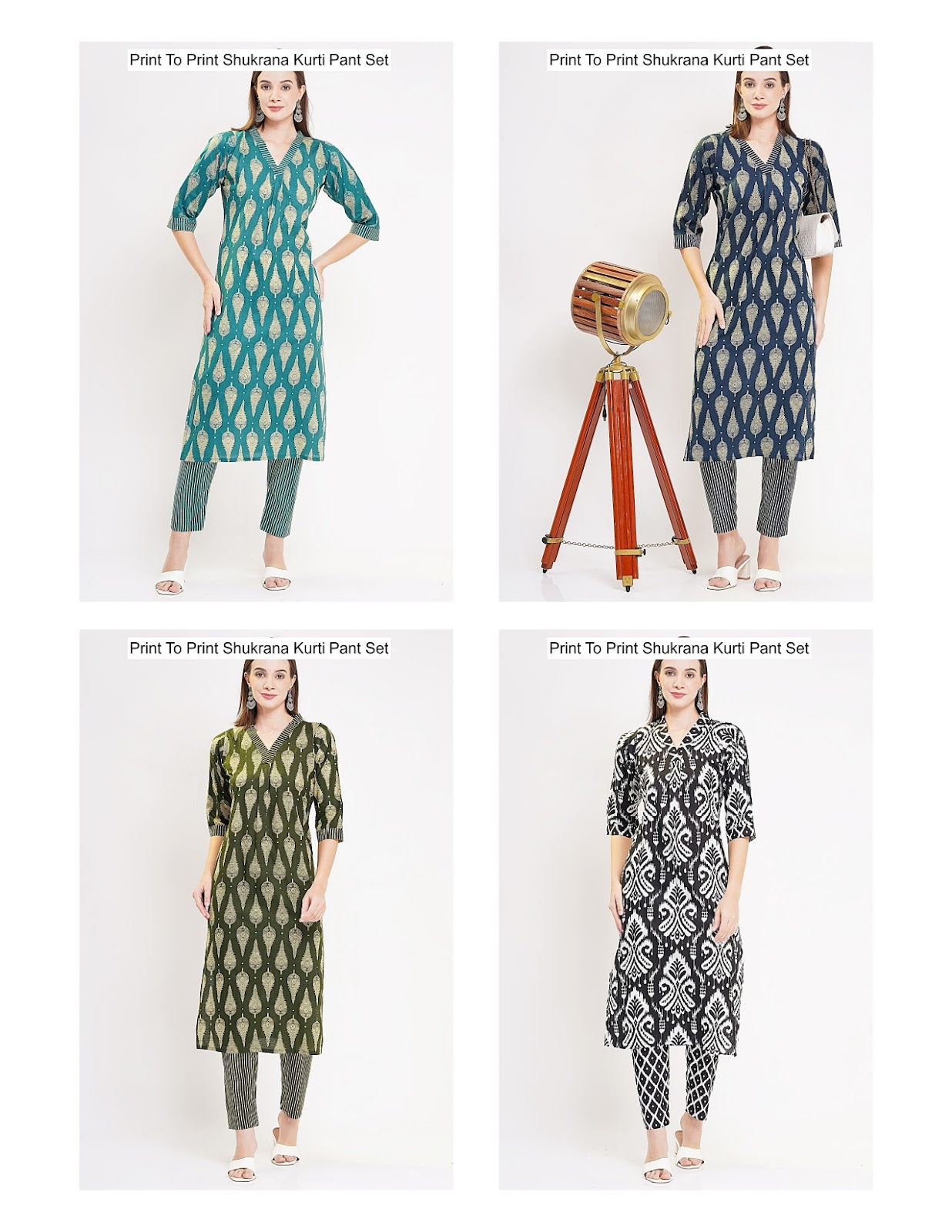 Print To Print Shukrana Cotton Kurti Pant Set Wholesale Price