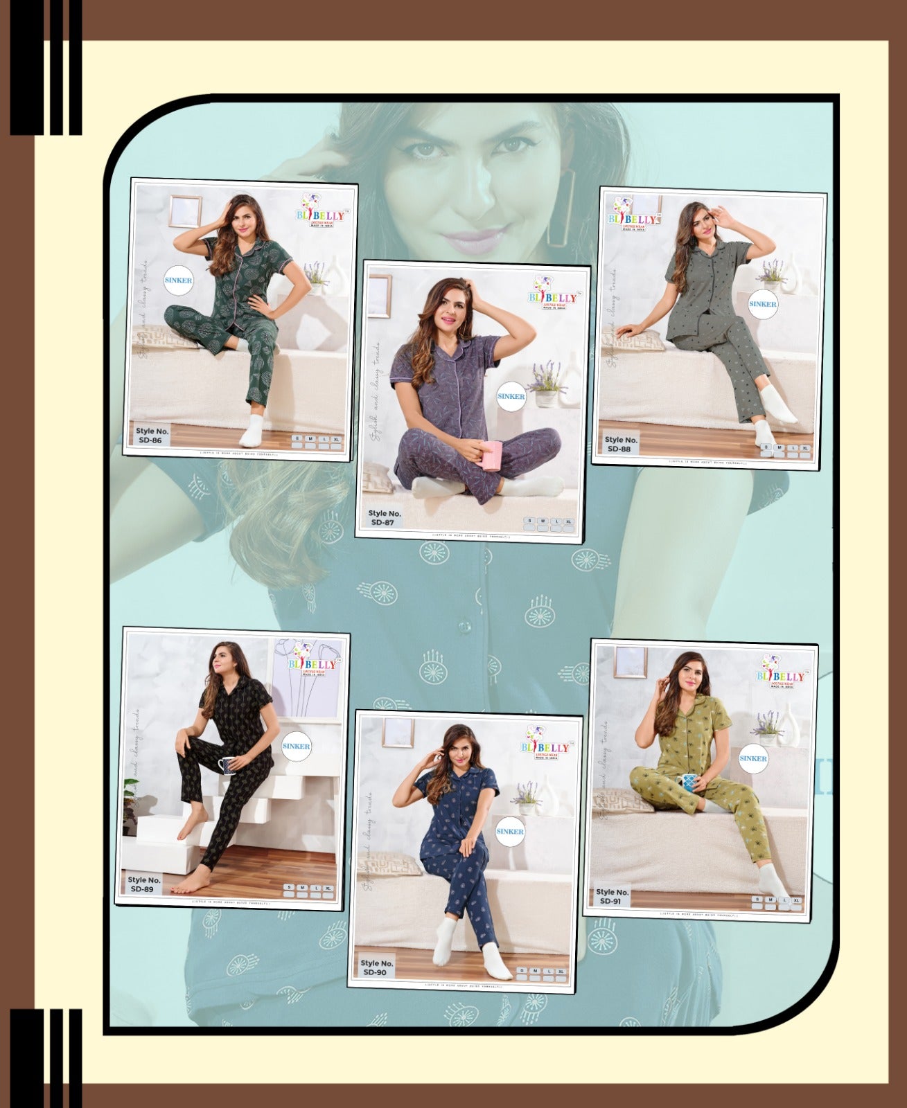 Print To Print Vol 678 Belly Sinker Collar Night Suits Exporter Ahmedabad