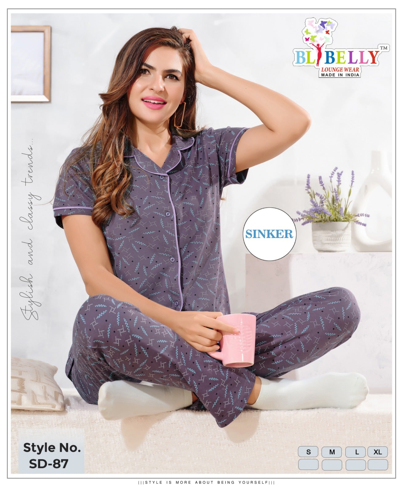 Print To Print Vol 678 Belly Sinker Collar Night Suits Exporter Ahmedabad