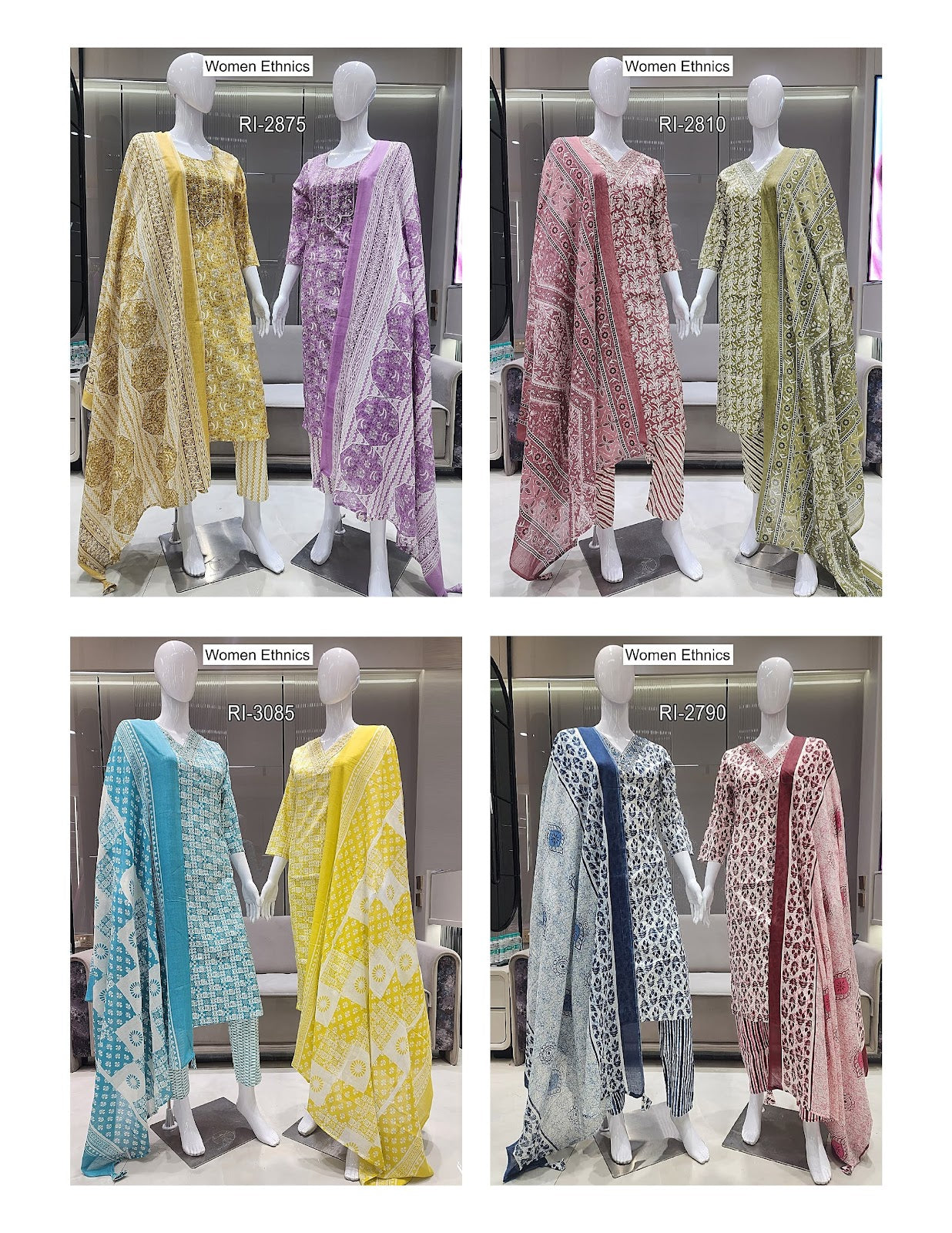 Print To Print Women Ethnics Readymade Cotton Pant Suits Supplier