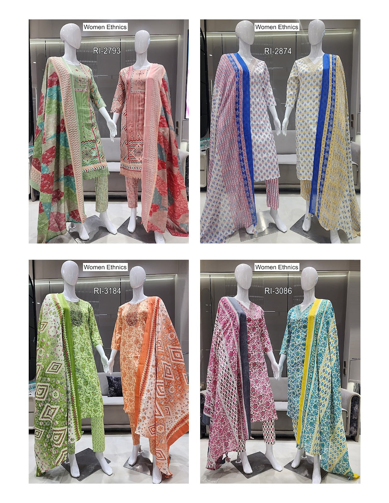 Print To Print Women Ethnics Readymade Cotton Pant Suits Supplier