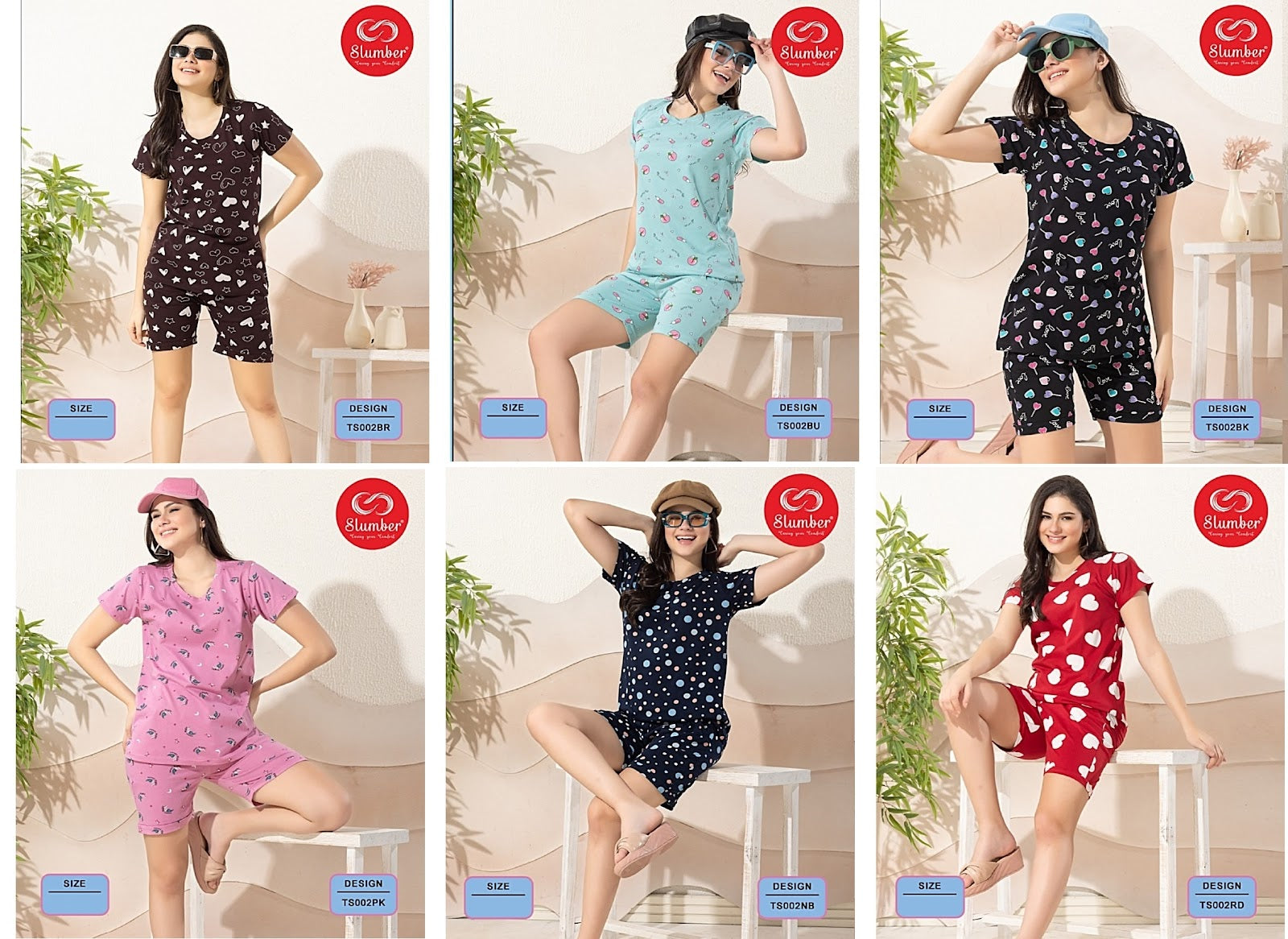 Print Ts002 Slumber Cotton Shorts Night Suits Wholesaler Gujarat