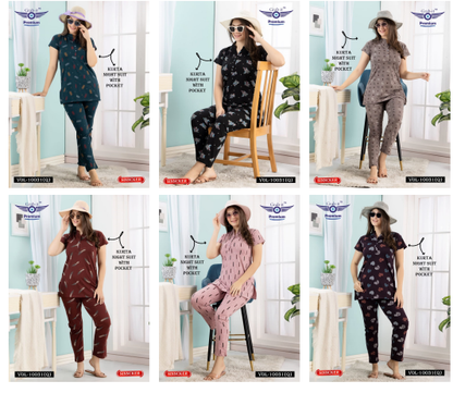 Print Vol 10031 Q Grab It Sinker Kurta Night Suits Supplier