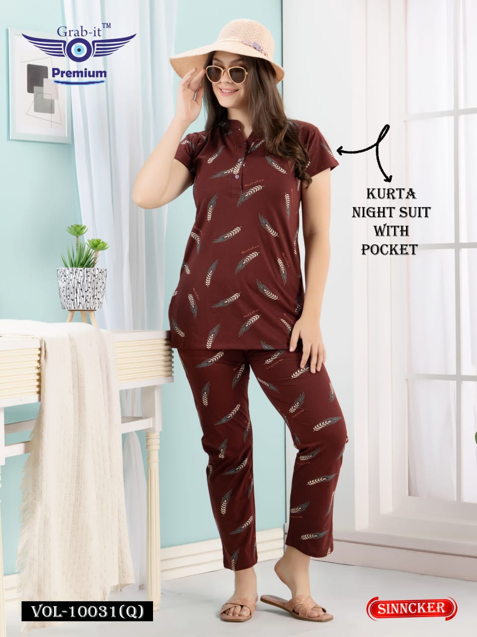 Print Vol 10031 Q Grab It Sinker Kurta Night Suits Supplier