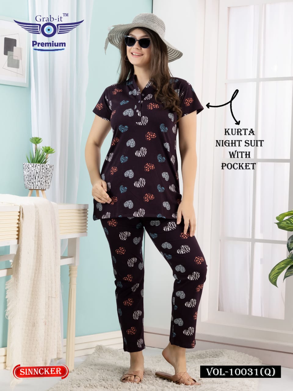 Print Vol 10031 Q Grab It Sinker Kurta Night Suits Supplier