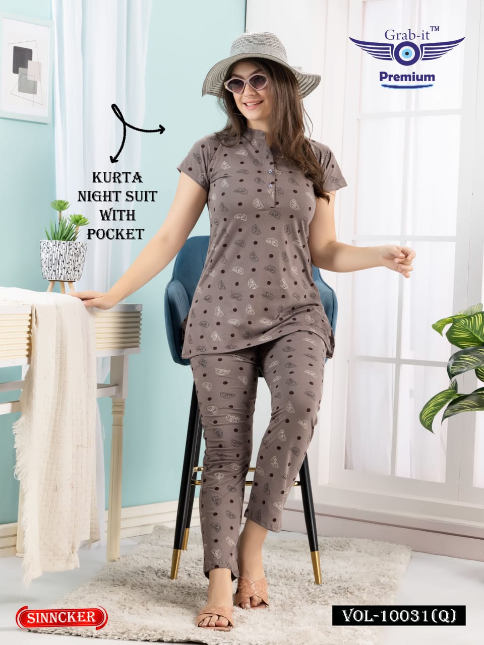 Print Vol 10031 Q Grab It Sinker Kurta Night Suits Supplier