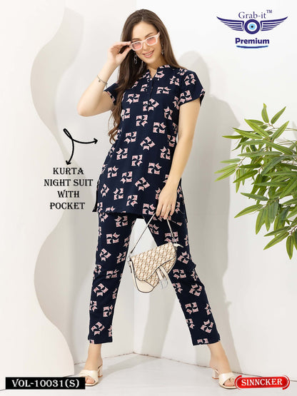 Print Vol 10031 S Grab It Sinker Kurta Night Suits Wholesale Price