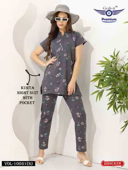 Print Vol 10031 S Grab It Sinker Kurta Night Suits Wholesale Price