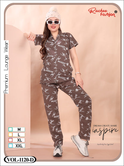 Print Vol 1120 Ruchee Fashion Sinker Collar Night Suits Supplier