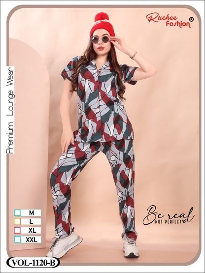 Print Vol 1120 Ruchee Fashion Sinker Collar Night Suits Supplier