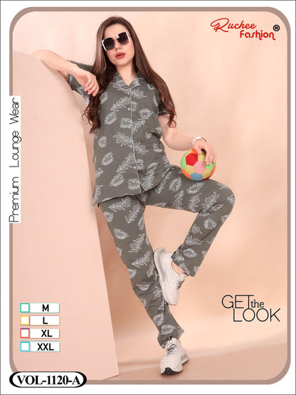 Print Vol 1120 Ruchee Fashion Sinker Collar Night Suits Supplier