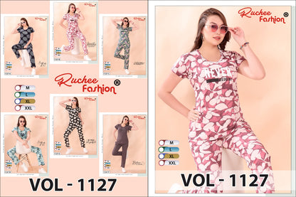 Print Vol 1127 Ruchee Fashion Sinker Pyjama Night Suits Supplier Ahmedabad