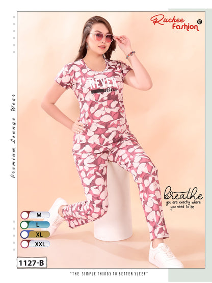 Print Vol 1127 Ruchee Fashion Sinker Pyjama Night Suits Supplier Ahmedabad