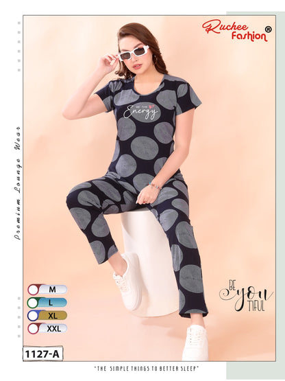 Print Vol 1127 Ruchee Fashion Sinker Pyjama Night Suits Supplier Ahmedabad