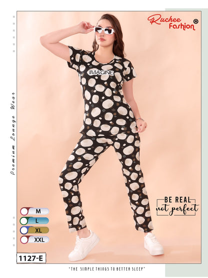 Print Vol 1127 Ruchee Fashion Sinker Pyjama Night Suits Supplier Ahmedabad