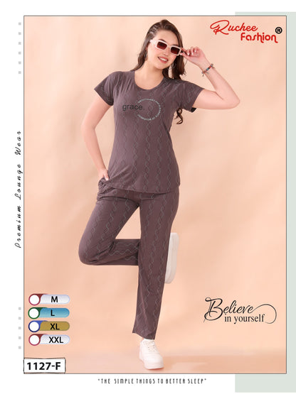 Print Vol 1127 Ruchee Fashion Sinker Pyjama Night Suits Supplier Ahmedabad