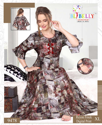 Print Vol 1 Belly Rayon 24Kg Night Gowns Manufacturer