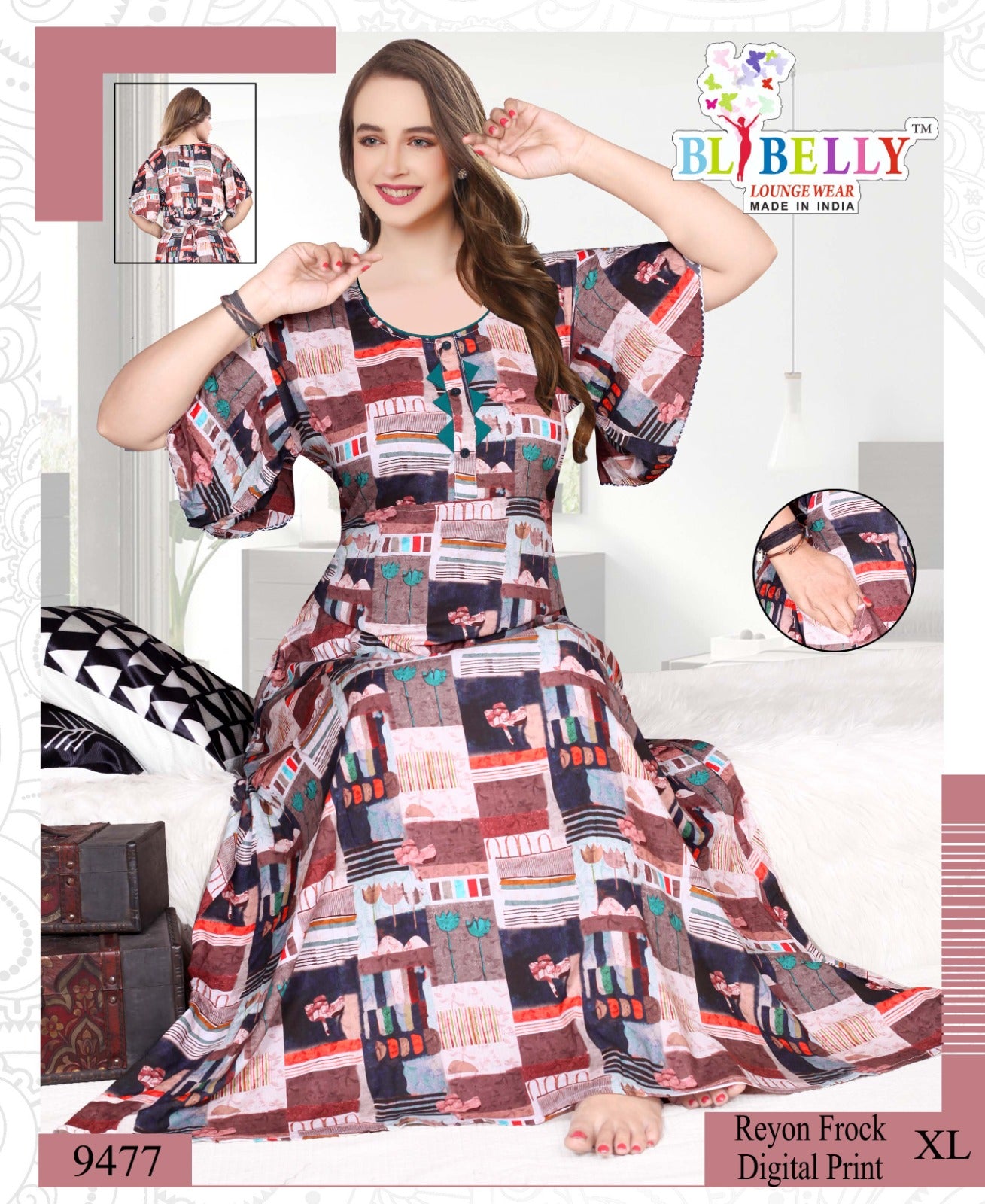 Print Vol 1 Belly Rayon 24Kg Night Gowns Manufacturer