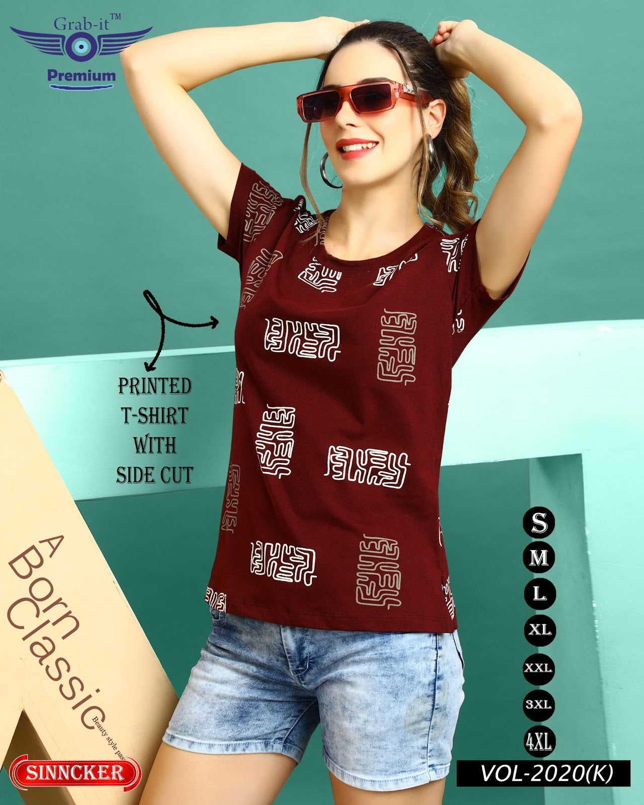 Print Vol 2020 K Grab It Sinker Women Tshirt Manufacturer Ahmedabad