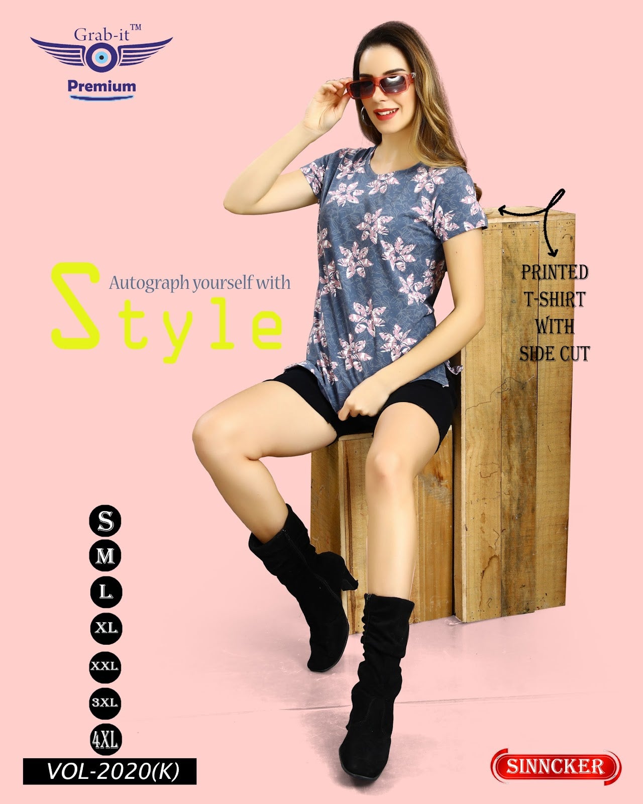 Print Vol 2020 K Grab It Sinker Women Tshirt Manufacturer Ahmedabad