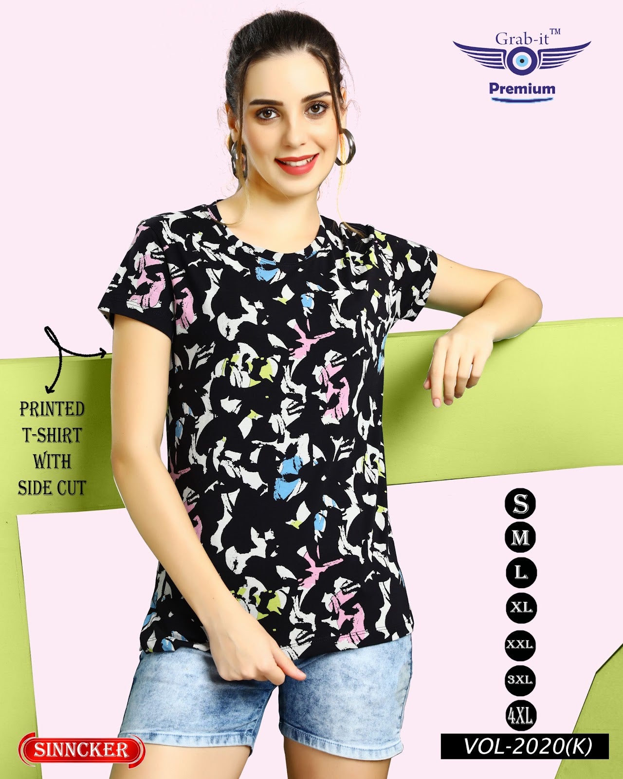 Print Vol 2020 K Grab It Sinker Women Tshirt Manufacturer Ahmedabad