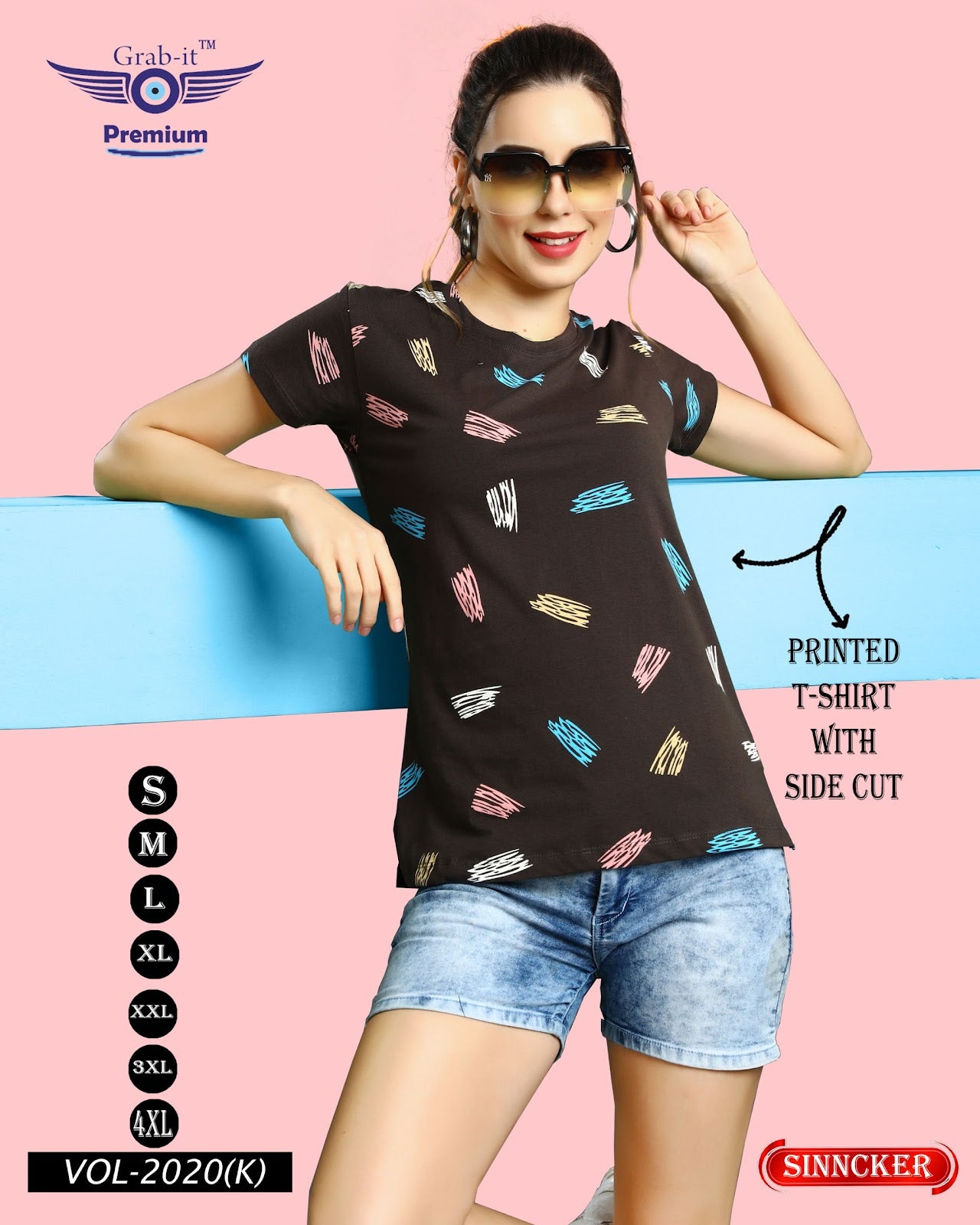 Print Vol 2020 K Grab It Sinker Women Tshirt Manufacturer Ahmedabad
