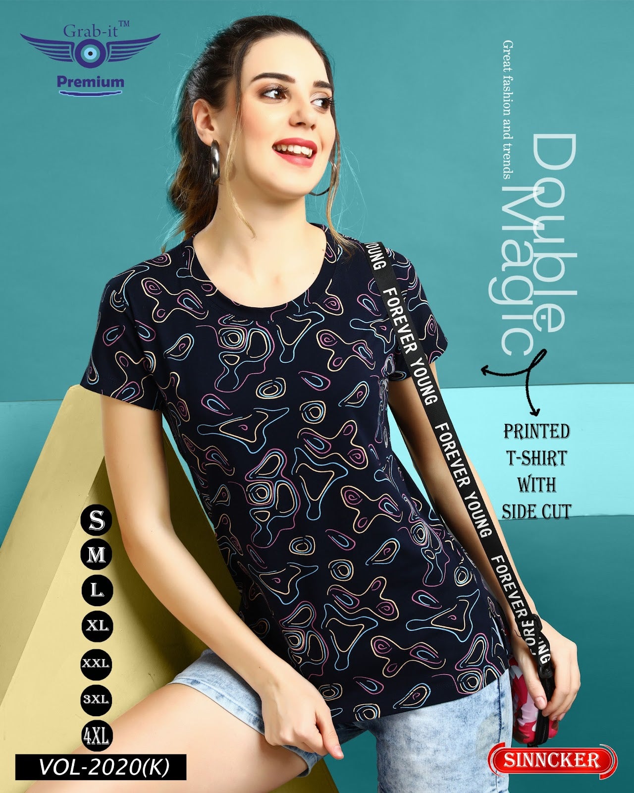 Print Vol 2020 K Grab It Sinker Women Tshirt Manufacturer Ahmedabad