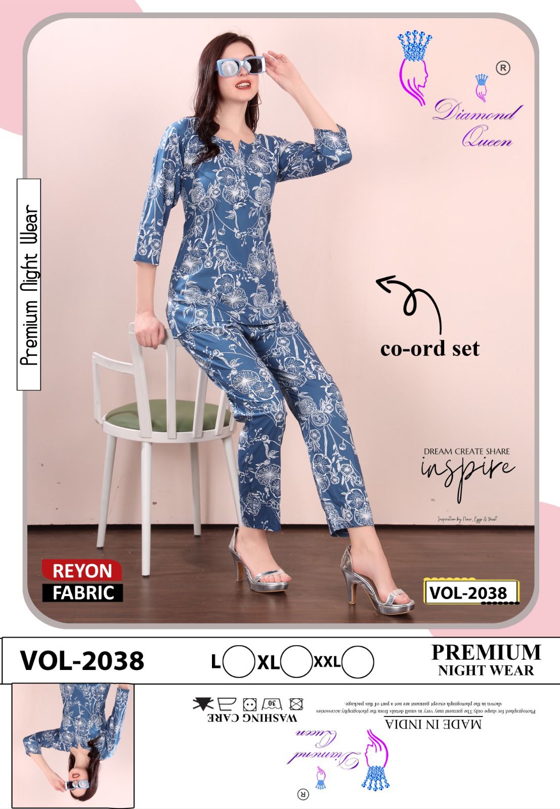 Print Vol 2037-2042 Diamond Queen Rayon Co Ord Set Wholesale