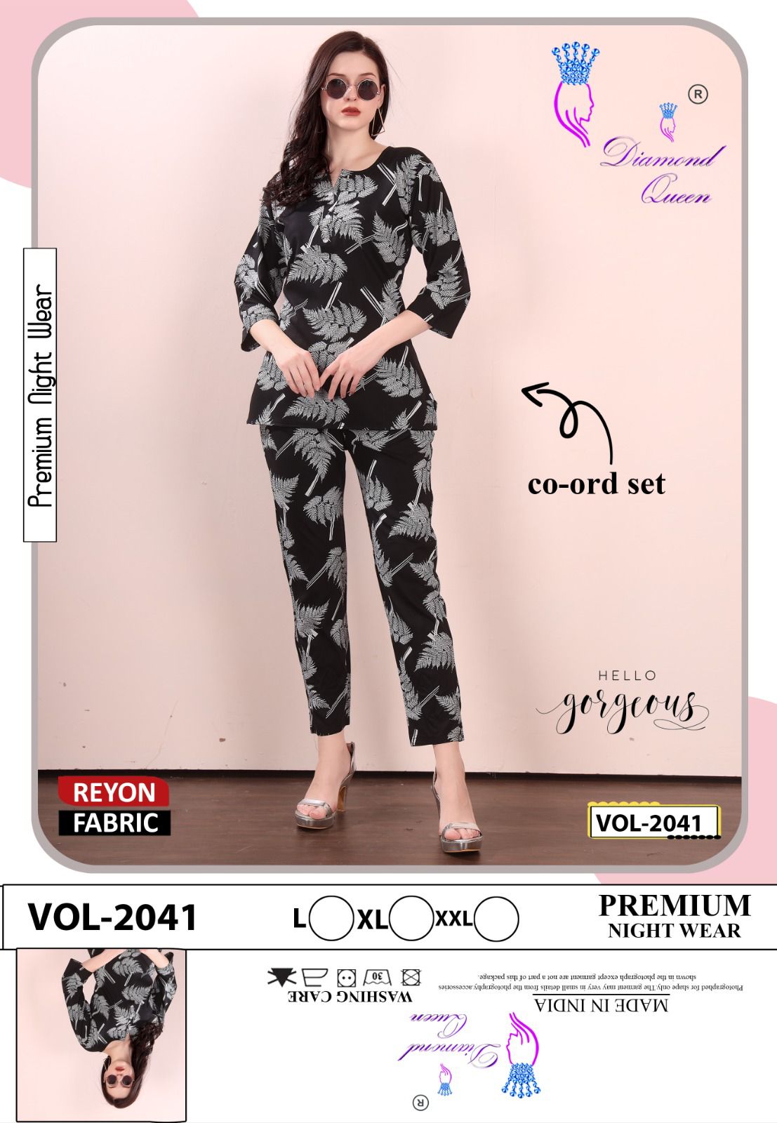 Print Vol 2037-2042 Diamond Queen Rayon Co Ord Set Wholesale