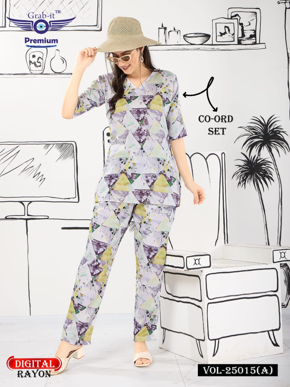 Print Vol 25015 A Grab It Rayon Co Ord Set Supplier India