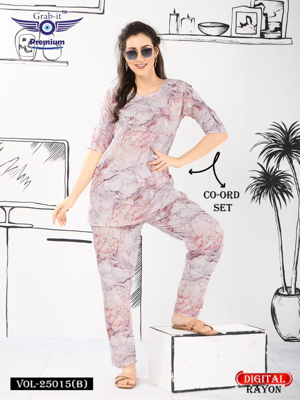 Print Vol 25015 B Grab It Rayon Co Ord Set Wholesaler