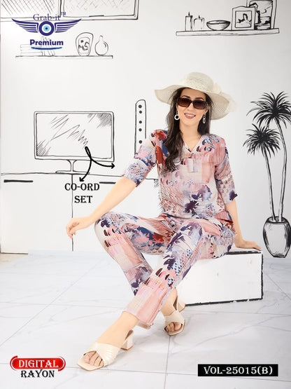Print Vol 25015 B Grab It Rayon Co Ord Set Wholesaler