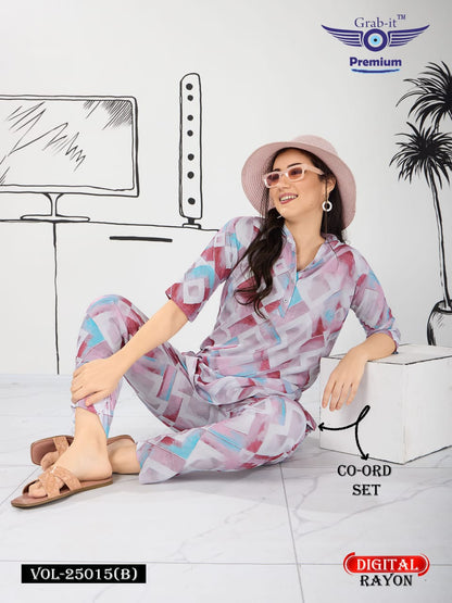 Print Vol 25015 B Grab It Rayon Co Ord Set Wholesaler