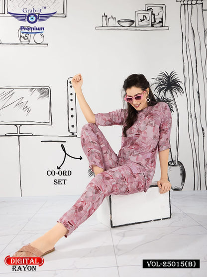 Print Vol 25015 B Grab It Rayon Co Ord Set Wholesaler