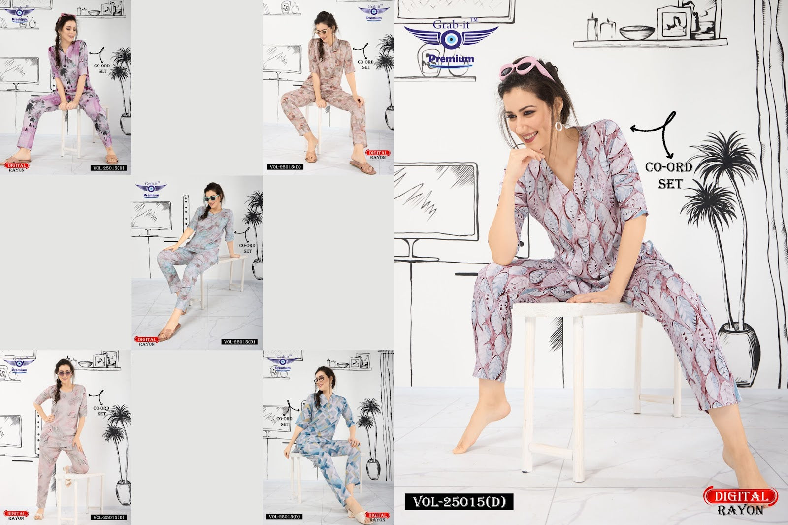 Print Vol 25015 D Grab It Rayon Co Ord Set Wholesaler India