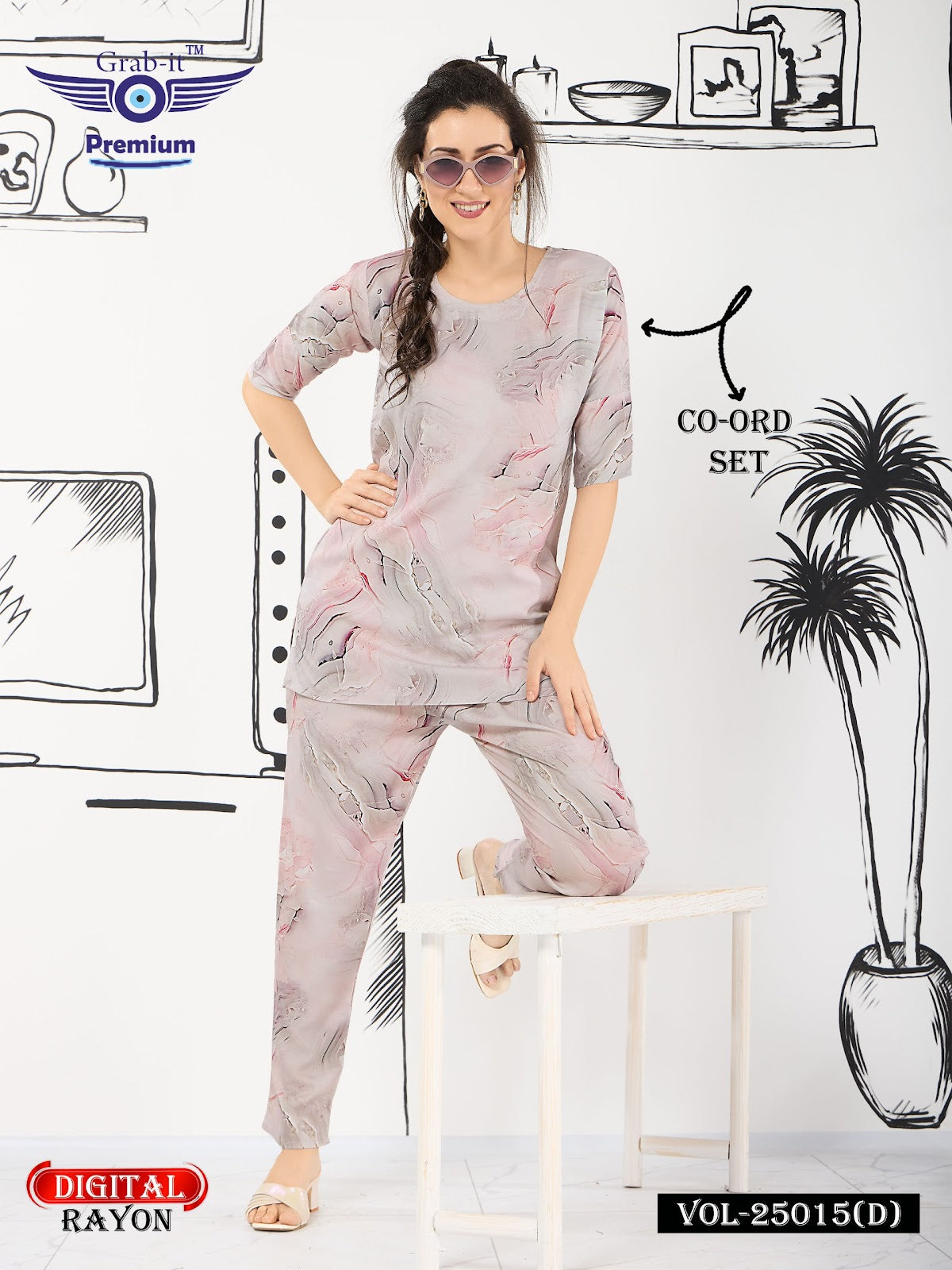 Print Vol 25015 D Grab It Rayon Co Ord Set Wholesaler India