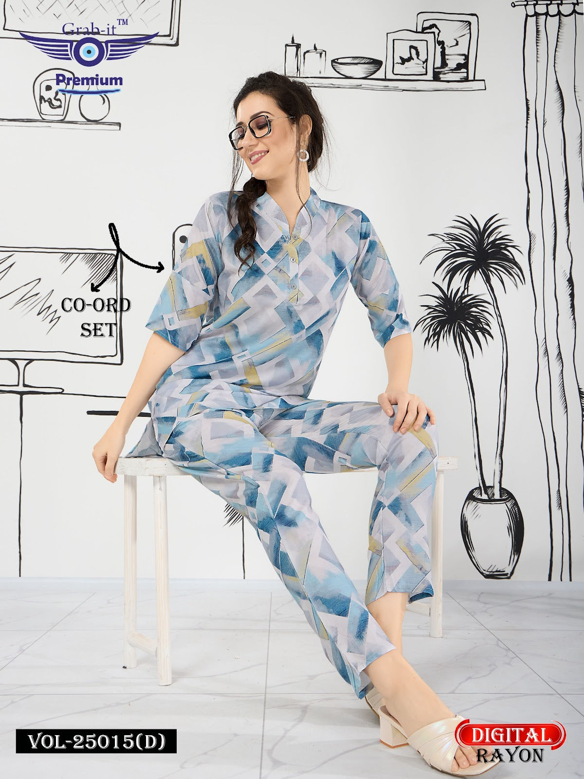 Print Vol 25015 D Grab It Rayon Co Ord Set Wholesaler India