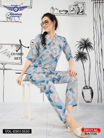 Print Vol 25015 D Grab It Rayon Co Ord Set Wholesaler India
