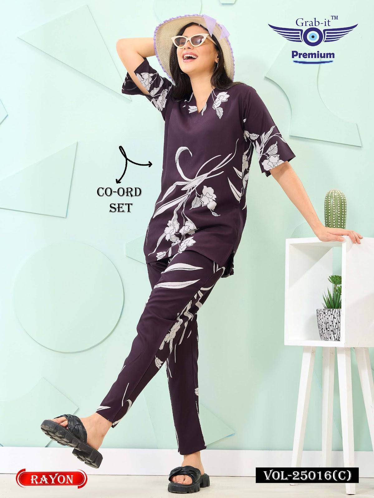 Print Vol 25016 C Grab It Rayon Co Ord Set Wholesale Price