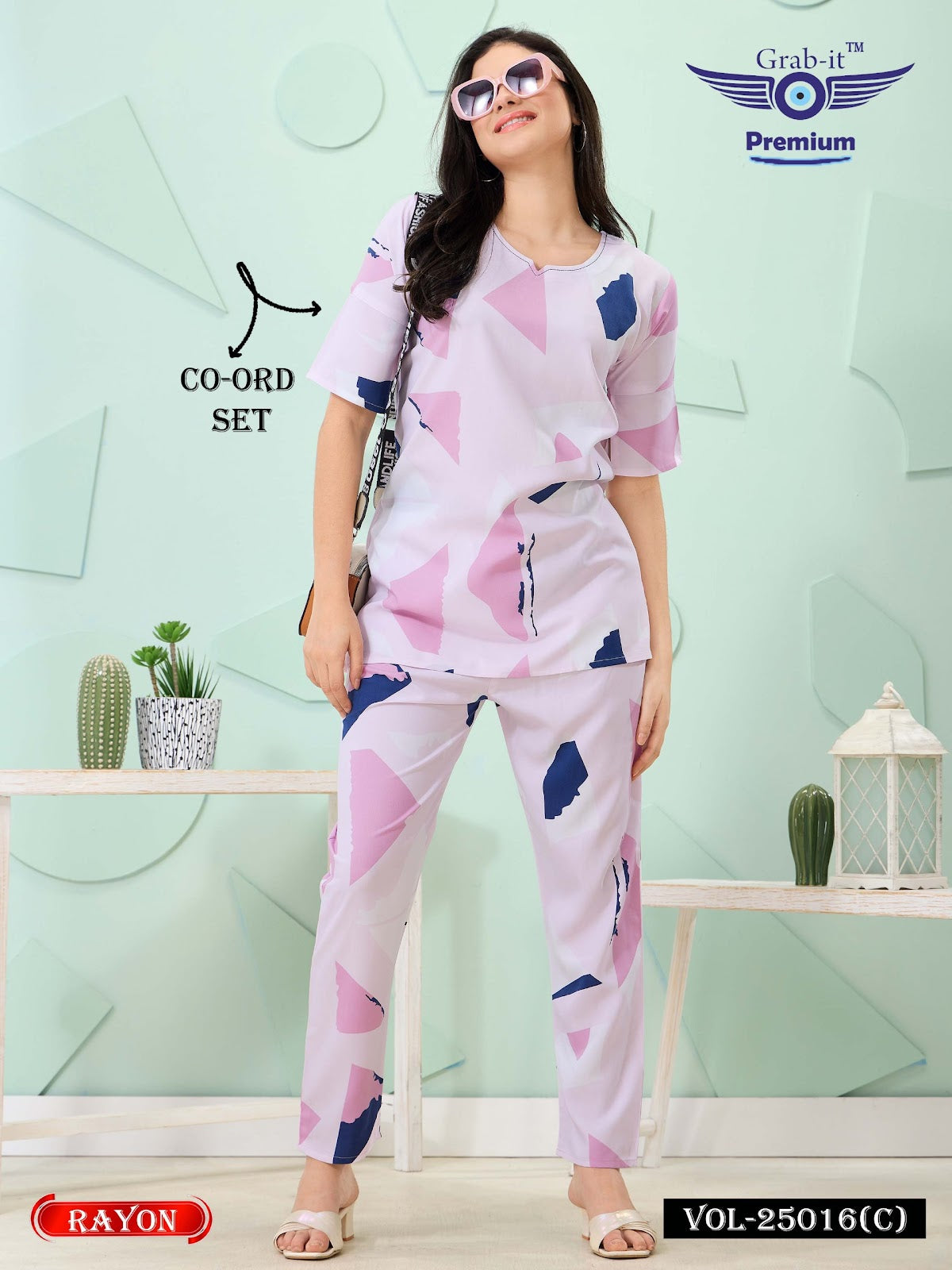 Print Vol 25016 C Grab It Rayon Co Ord Set Wholesale Price