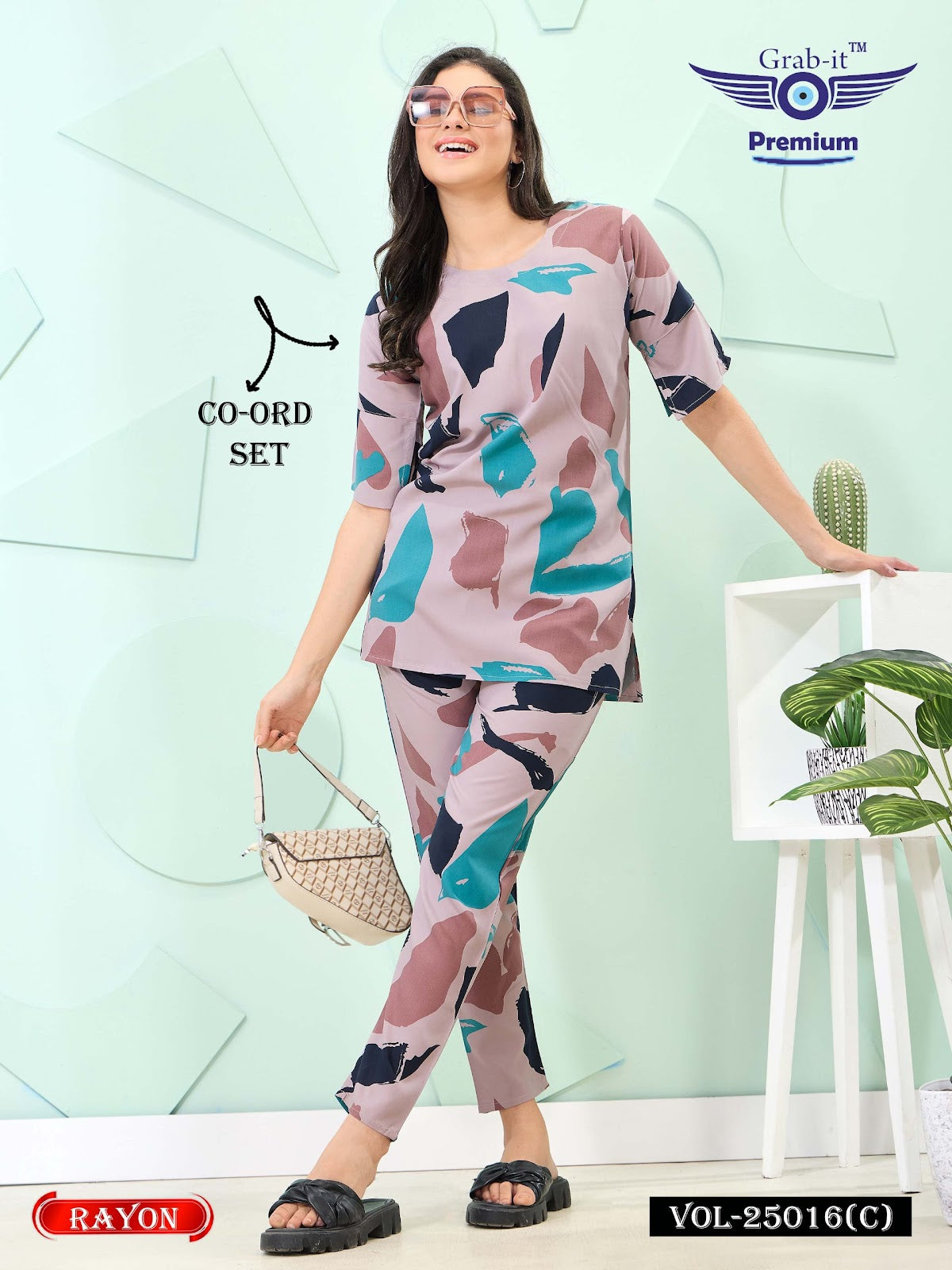 Print Vol 25016 C Grab It Rayon Co Ord Set Wholesale Price