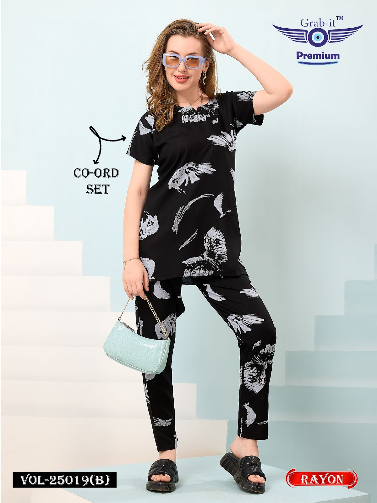 Print Vol 25019 B Grab It Heavy Rayon Co Ord Set Wholesale Rate