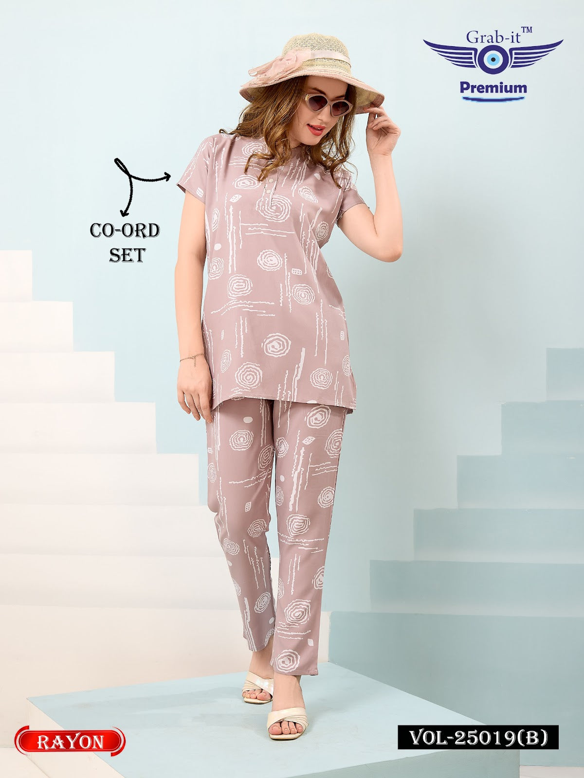 Print Vol 25019 B Grab It Heavy Rayon Co Ord Set Wholesale Rate
