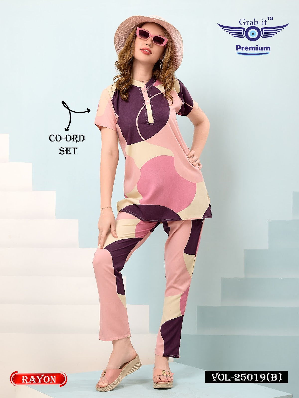 Print Vol 25019 B Grab It Heavy Rayon Co Ord Set Wholesale Rate