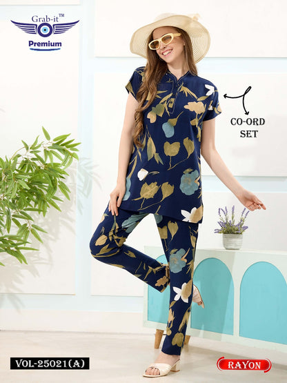 Print Vol 25021 A Grab It Rayon Co Ord Set Wholesale Rate