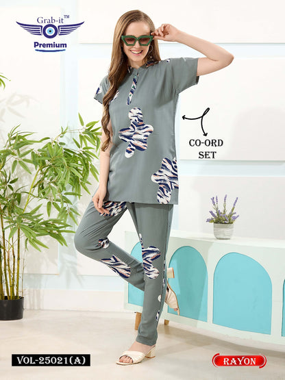 Print Vol 25021 A Grab It Rayon Co Ord Set Wholesale Rate